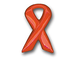 Red Ribbon Pins 3D-Version wide, 12 mm