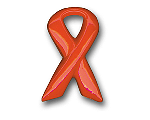 Red Ribbon Pins 3D-Version breit, 12 mm