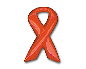 Red Ribbon Pins 3D-Version wide, 22 mm