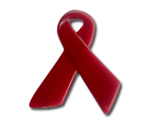 Red Ribbon Pins plastic 29 mm