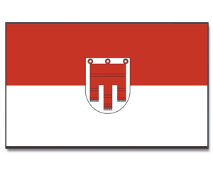 Fahne Vorarlberg mit Wappen 90 x 150