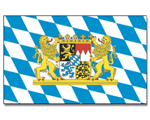 Fahne Bayern mit grossem Staatswappen 90 x 150
