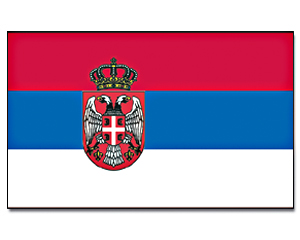 Flag Serbia with crest 90 x 150