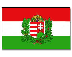 Fahne Ungarn mit Wappen 90 x 150