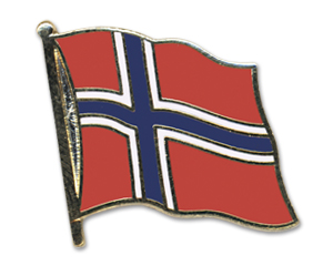 Fahnen-Pins (geschwungen): Norwegen