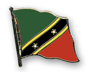 Fahnen-Pins (geschwungen): St. Kitts und Nevis
