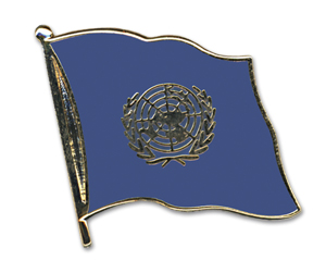 Fahnen-Pins (geschwungen): UNO (Vereinte Nationen )