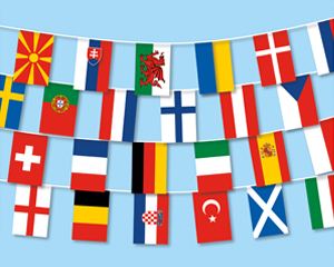 Bunting Flag big: 24 EC 2020 Countries 12,8 m