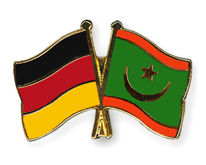 Crossed Flag Pins: Germany-Mauritania