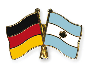 Crossed Flag Pins: Germany-Argentina