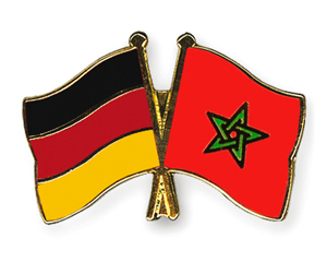 Crossed Flag Pins: Germany-Morocco