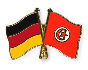 Crossed Flag Pins: Germany-Tunisia