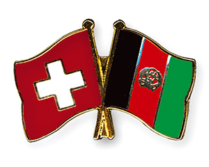 Crossed Flag Pins: Switzerland-Afghanistan