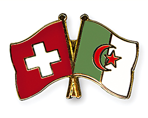 Crossed Flag Pins: Switzerland-Algeria