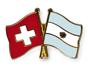 Crossed Flag Pins: Switzerland-Argentina