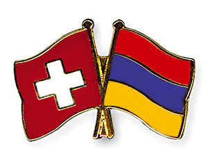 Crossed Flag Pins: Switzerland-Armenia