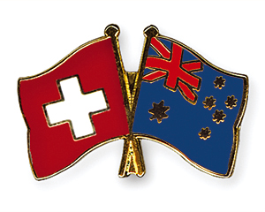 Crossed Flag Pins: Switzerland-Australia