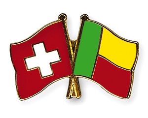 Crossed Flag Pins: Switzerland-Benin