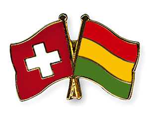 Crossed Flag Pins: Switzerland-Bolivia