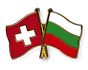 Crossed Flag Pins: Switzerland-Bulgaria
