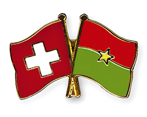 Crossed Flag Pins: Switzerland-Burkina Faso