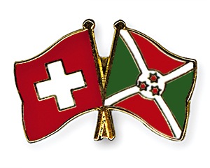 Crossed Flag Pins: Switzerland-Burundi