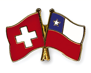 Crossed Flag Pins: Switzerland-Chile