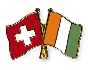 Crossed Flag Pins: Switzerland-Cte d\'Ivoire