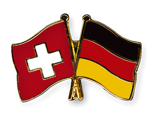 Crossed Flag Pins: Switzerland-Germany