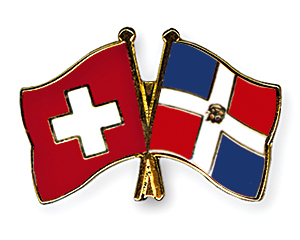Crossed Flag Pins: Switzerland-Dominican Republic