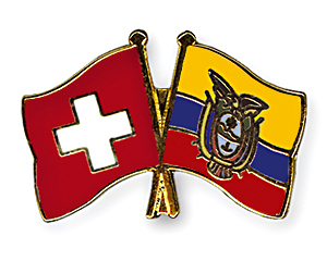 Crossed Flag Pins: Switzerland-Ecuador