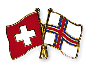 Crossed Flag Pins: Switzerland-Faroe Islands