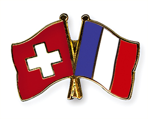 Crossed Flag Pins: Switzerland-France