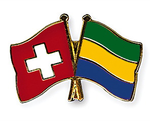 Crossed Flag Pins: Switzerland-Gabon