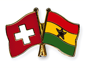Crossed Flag Pins: Switzerland-Ghana
