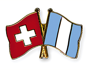 Crossed Flag Pins: Switzerland-Guatemala