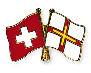 Crossed Flag Pins: Switzerland-Guernsey