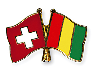 Crossed Flag Pins: Switzerland-Guinea