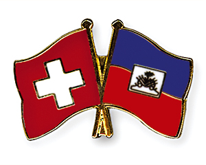 Crossed Flag Pins: Switzerland-Haiti