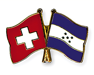 Crossed Flag Pins: Switzerland-Honduras