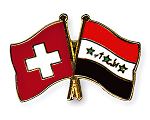 Crossed Flag Pins: Switzerland-Iraq