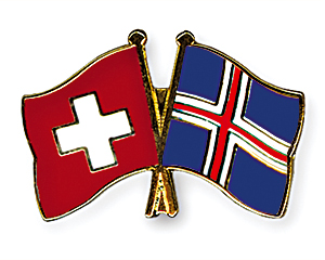 Crossed Flag Pins: Switzerland-Iceland