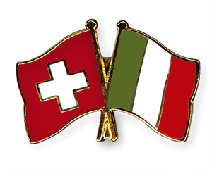 Crossed Flag Pins: Switzerland-Italy