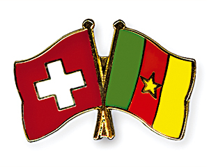 Crossed Flag Pins: Switzerland-Cameroon