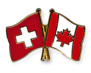 Crossed Flag Pins: Switzerland-Canada