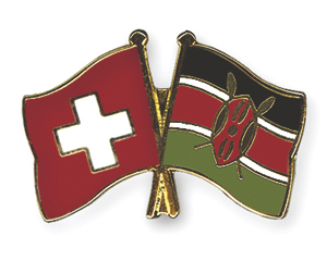 Crossed Flag Pins: Switzerland-Kenya