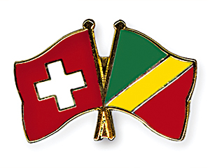 Crossed Flag Pins: Switzerland-Congo, Republic