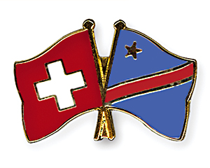 Crossed Flag Pins: Switzerland-Congo, Democratic Republic