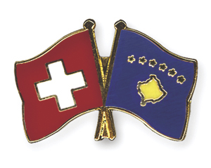 Crossed Flag Pins: Switzerland-Kosova