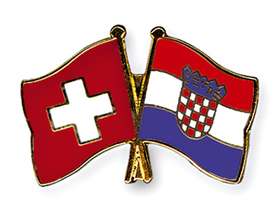 Crossed Flag Pins: Switzerland-Croatia